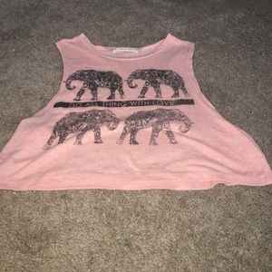 Peach cropped elephant tank