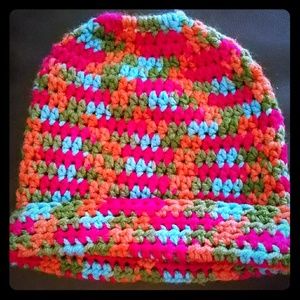 Crochet ponytail beanie