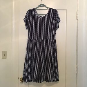 Navy polka dot dress
