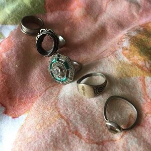 Set of 5 Sterling Silver Rings