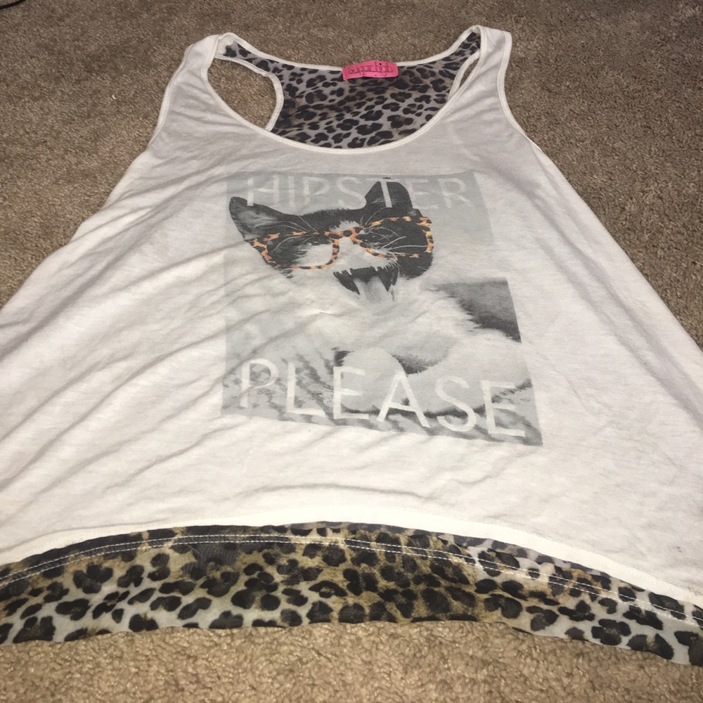 Fun kids cat tank top