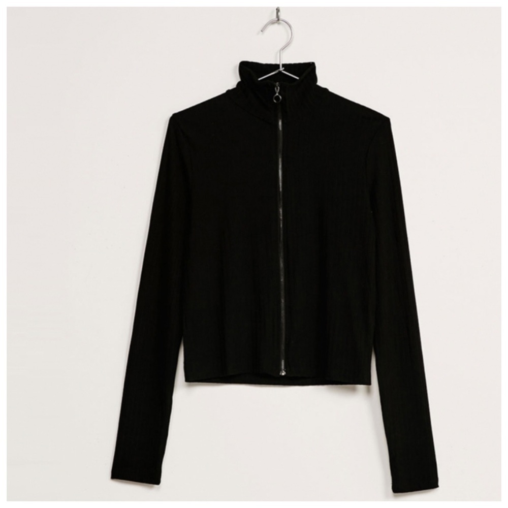 Zip High Neck Jacket Top - Picture 3 of 5