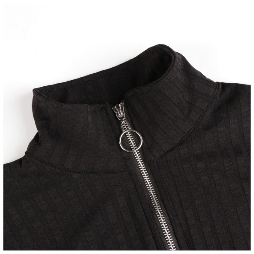 Zip High Neck Jacket Top - Picture 4 of 5