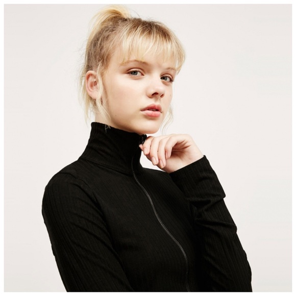 Zip High Neck Jacket Top - Picture 2 of 5