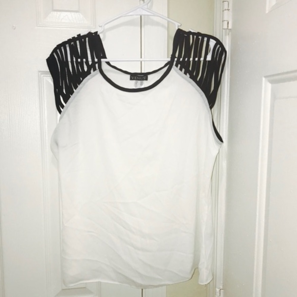 Venus Black And White Blouse