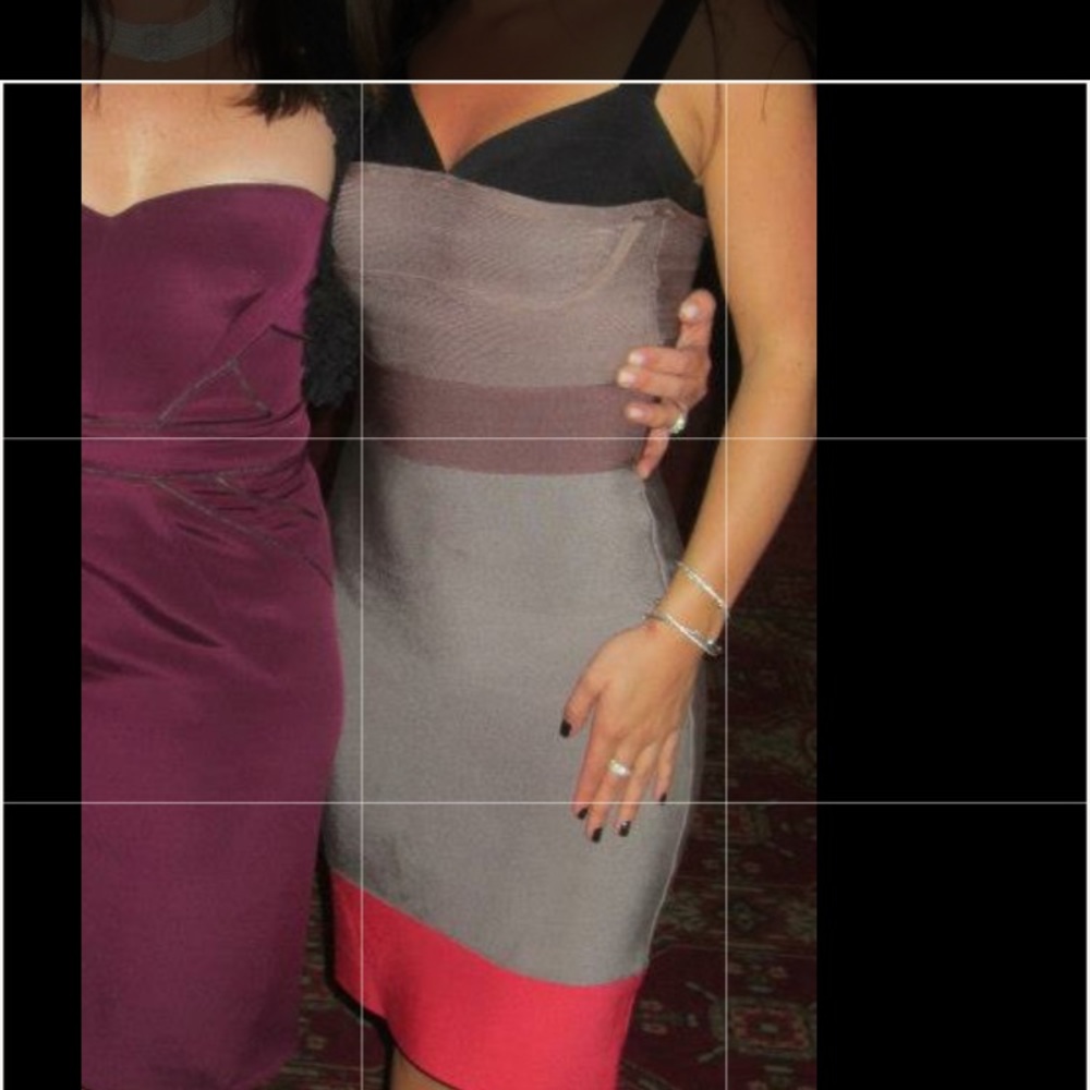 👑Herve Leger Multi color beautiful fitted dress!