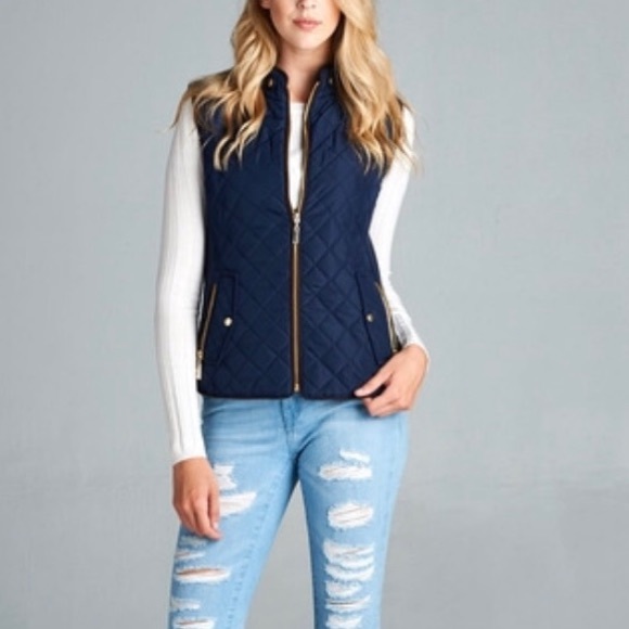 sale✔️Navy Quilted vest - Picture 3 of 4