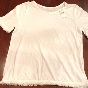 Loft white Tee with tassel.