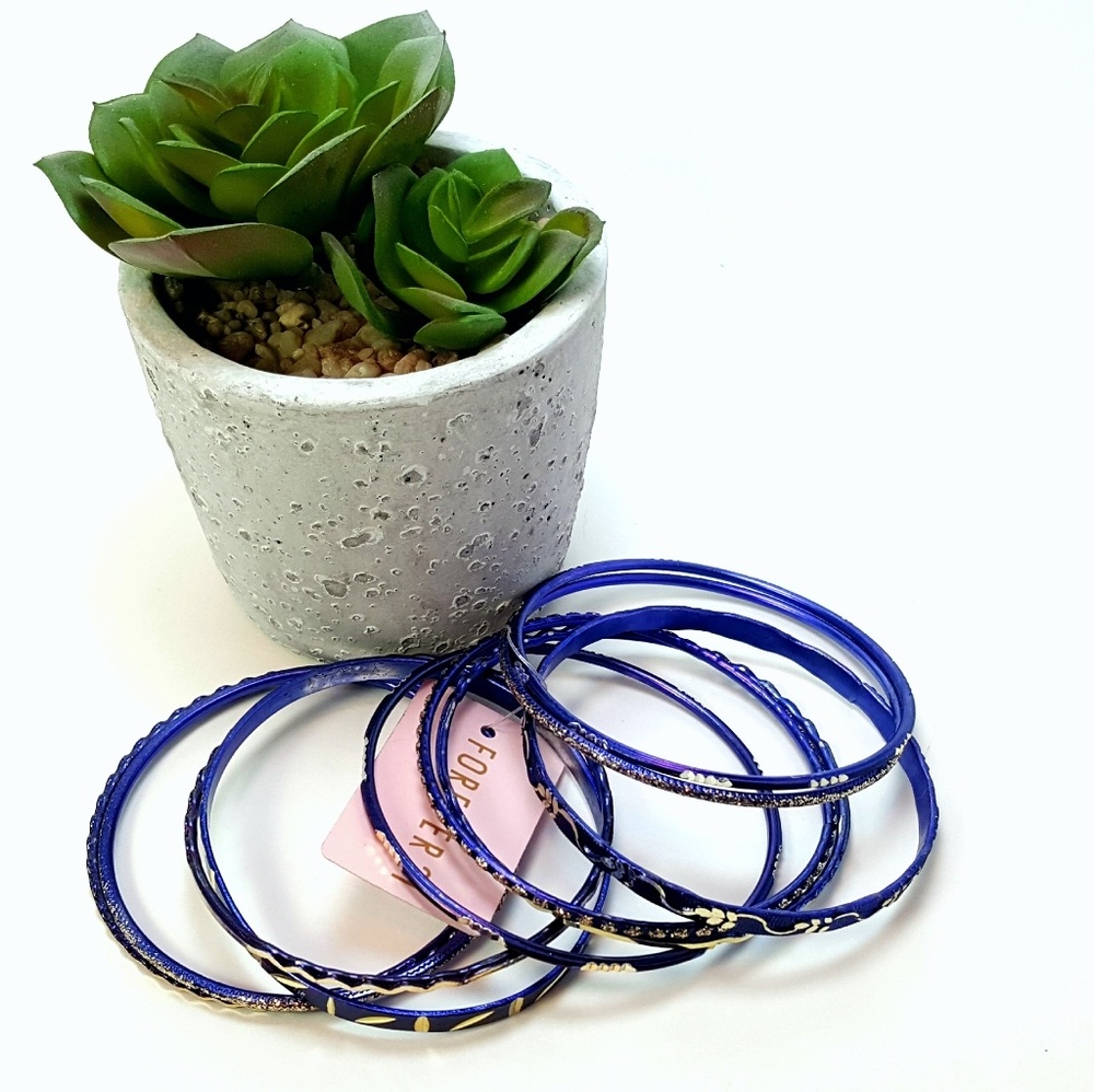 Forever 21 Set of 10 Purple Metal Bracelets
