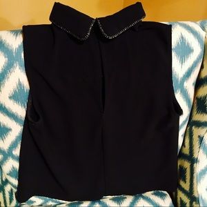 Black collared tank top