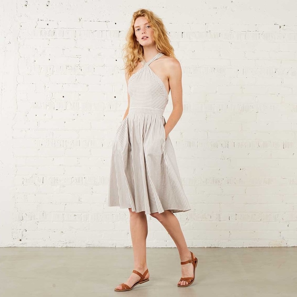 Christy Dawn - The Arrow Dress in Grey Stripe NWT