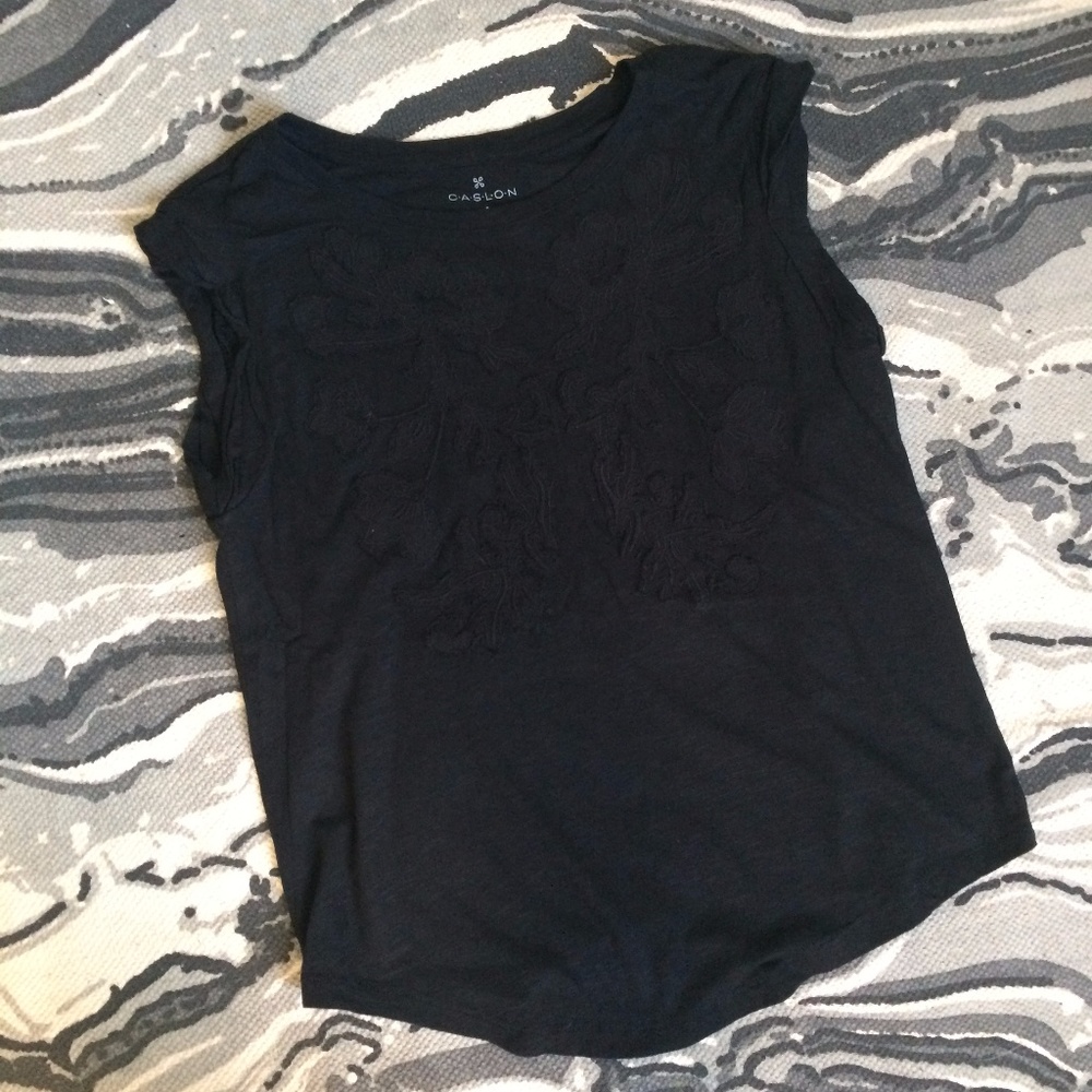 Caslon Black Cotton embroidered detail shirt M