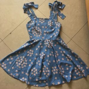 Floral dress with tied straps