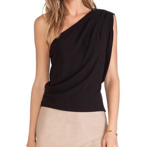 BCBGMAXAZRIA Carli One-Shoulder Pleated Top