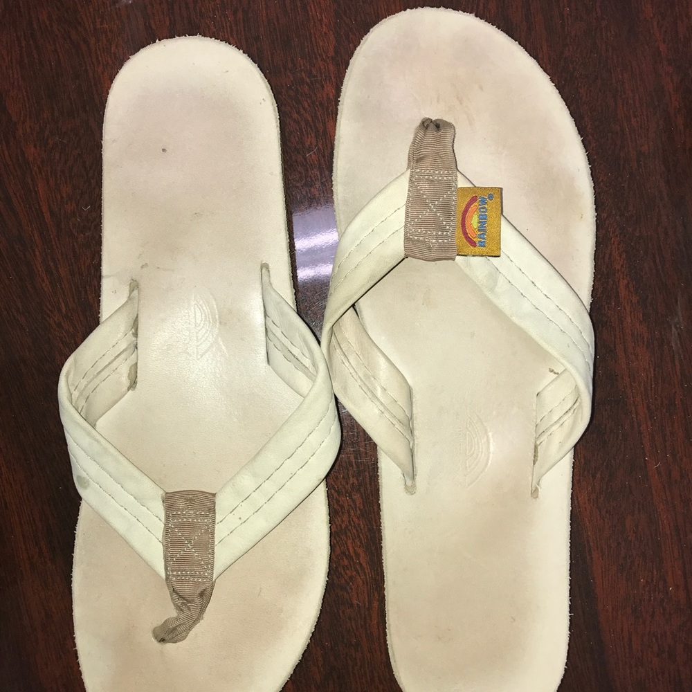 Rainbow flip flops