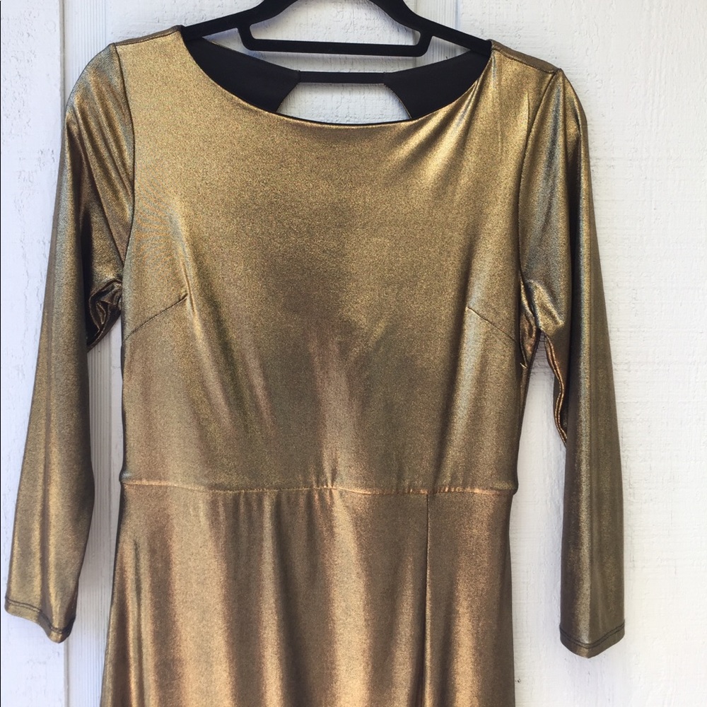 Shiny Gold Maxi Dress