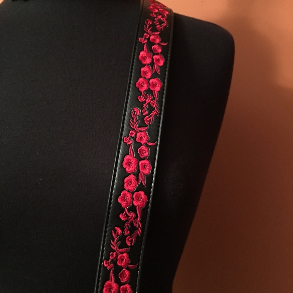 Embroidered Strap Crossbody Saddle Bag, NWT - Picture 3 of 7