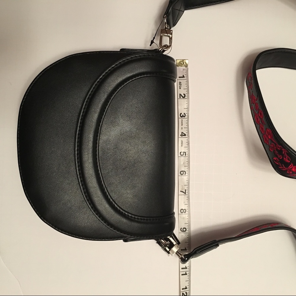 Embroidered Strap Crossbody Saddle Bag, NWT - Picture 6 of 7