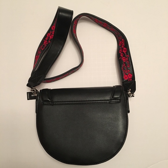 Embroidered Strap Crossbody Saddle Bag, NWT - Picture 4 of 7