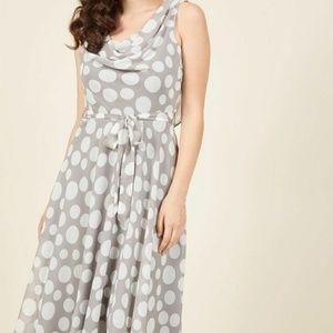 Polka dot chiffon dress