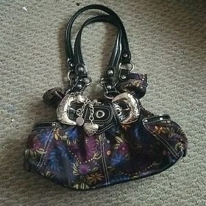Black floral Kathy Van Zeeland purse