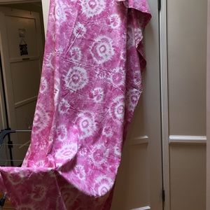 Company Store hippy tie dye twin duvet pink