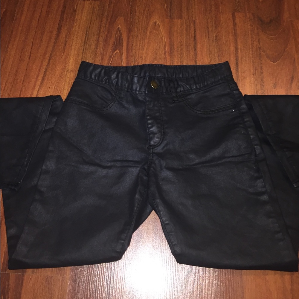 Girls GAP black shiny skinny pants size 10R