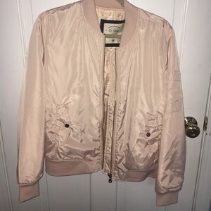 Rose gold bomber jacket
