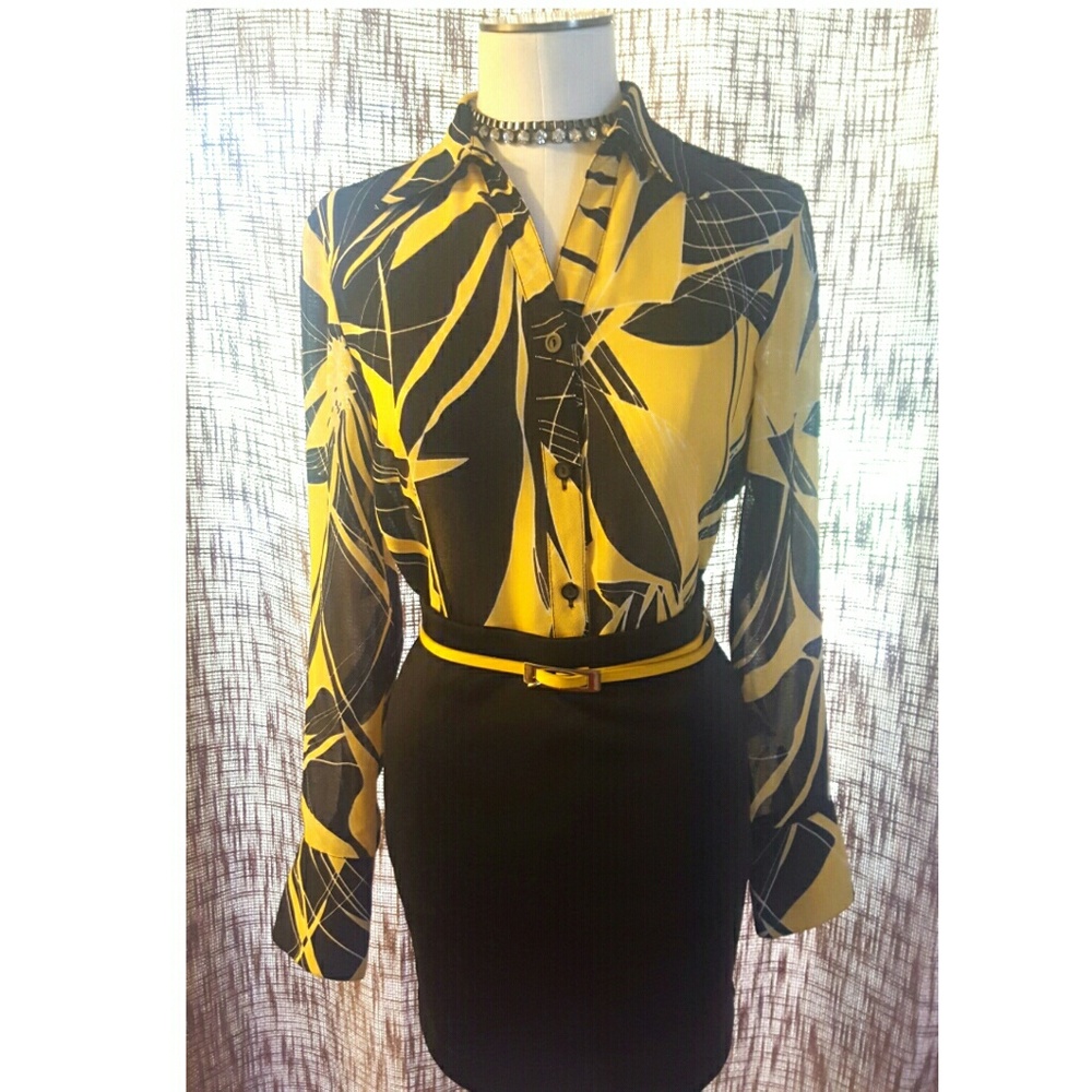 BOGO! CONRAD C. L/S Career wear blouse - Yellow