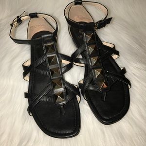 Isola Black Leather Sandal