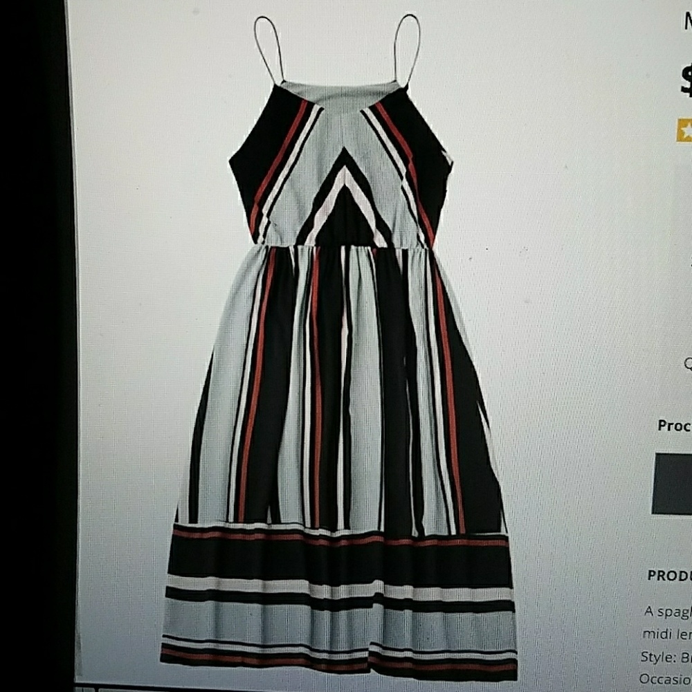 Multi Stripe Camille Midi Sundress