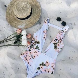 Floral one piece swimsuit