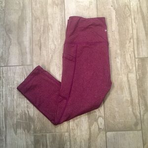 Purple high waisted leggings with pocket