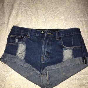 Oneteaspoon bandits denim shorts with cuff hem
