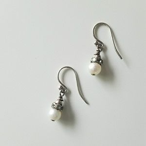 Sterling silver .925 earrings faux pearls