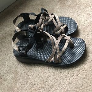 Cute Cream and Tan Chacos in GREAT CONDITION!!!