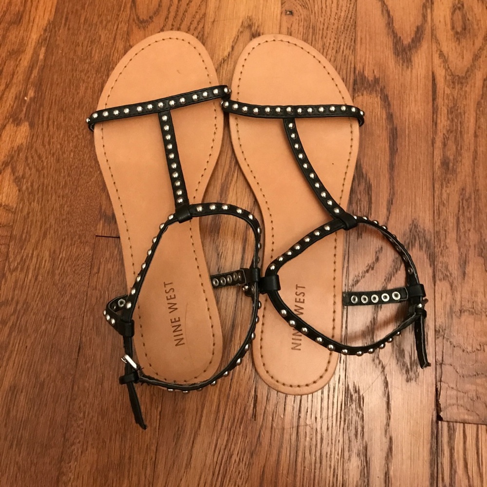 Black Studded Sandals