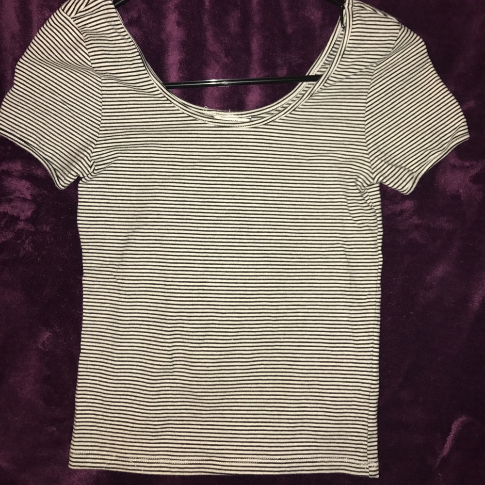 Forever 21 Striped Crop Top T-shirt