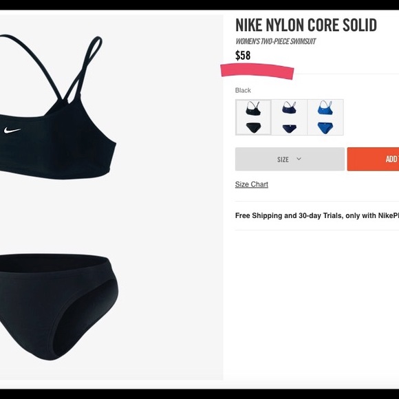 Nike Nylon Core Solid Swimsuit - Picture 2 of 4