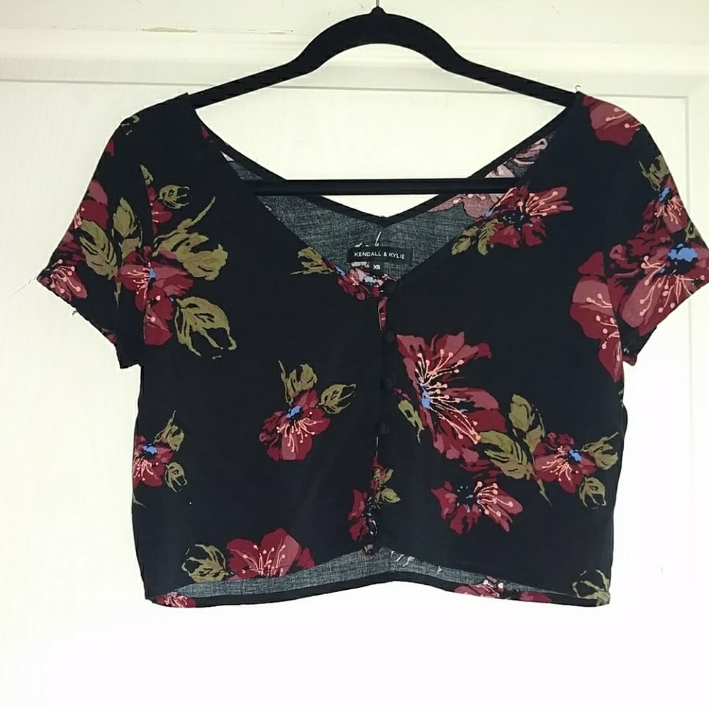 Pacsun Kendall and Kylie, XS, Floral Crop Blouse