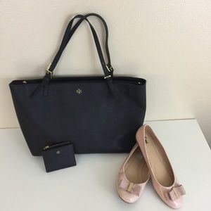 Tory Burch York Buckle Tote Black Saffiano