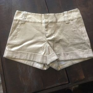NWOT Alice and Olivia gold shorts