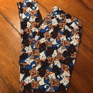 EUC LuLaRoe Wubzy Dogs TC Leggings