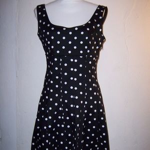 Kim Rogers Sleeveless Dress Polka Dot Pin Up Sz 8