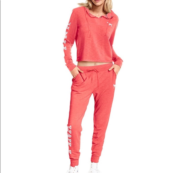 PINK Cropped Varsity Quarter Snap Long Sleeve Top - Picture 2 of 6