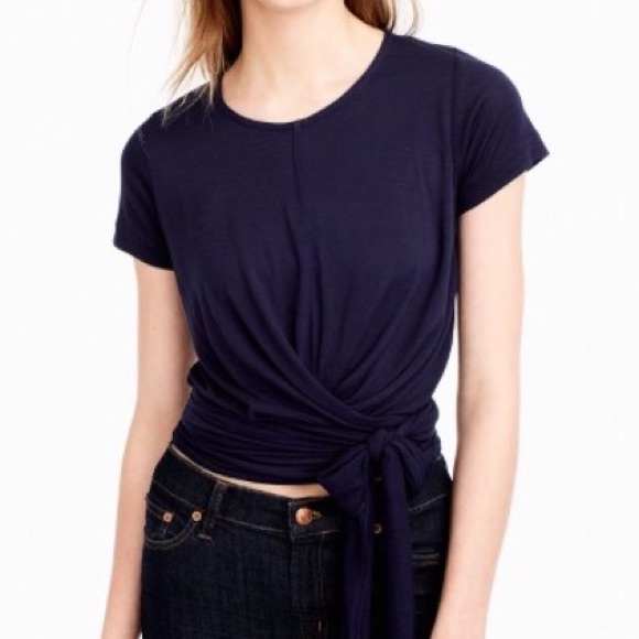 J. Crew wrap t-shirt in navy blue - Picture 2 of 3