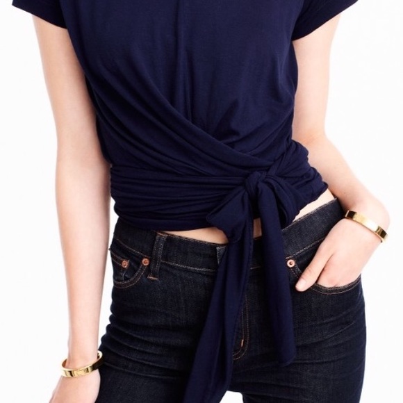 J. Crew wrap t-shirt in navy blue - Picture 3 of 3