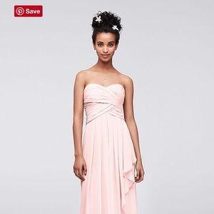 David's Bridal Bridesmaid Dress W10840 in Petal