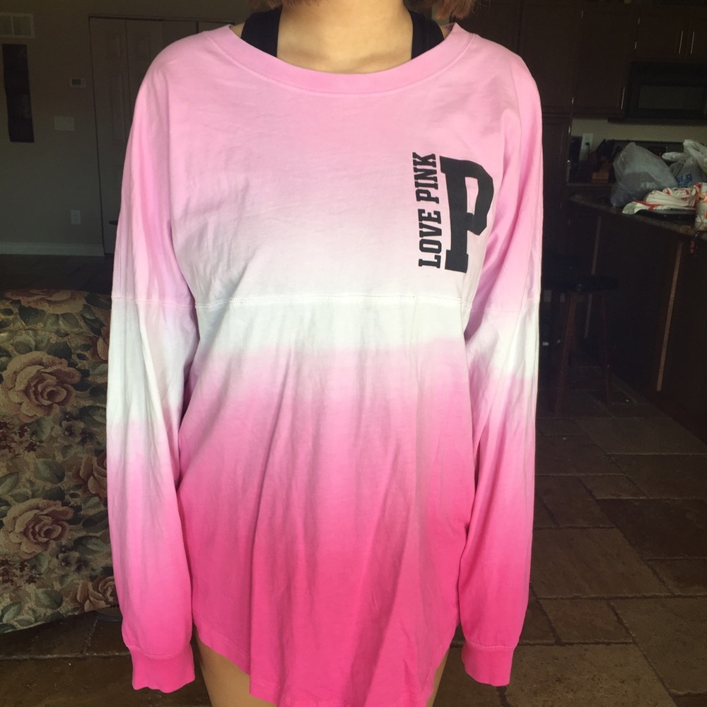 Pink ombré Victoria's Secret Pink Campus Crew
