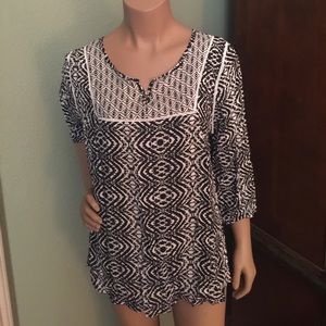 White and black blouse